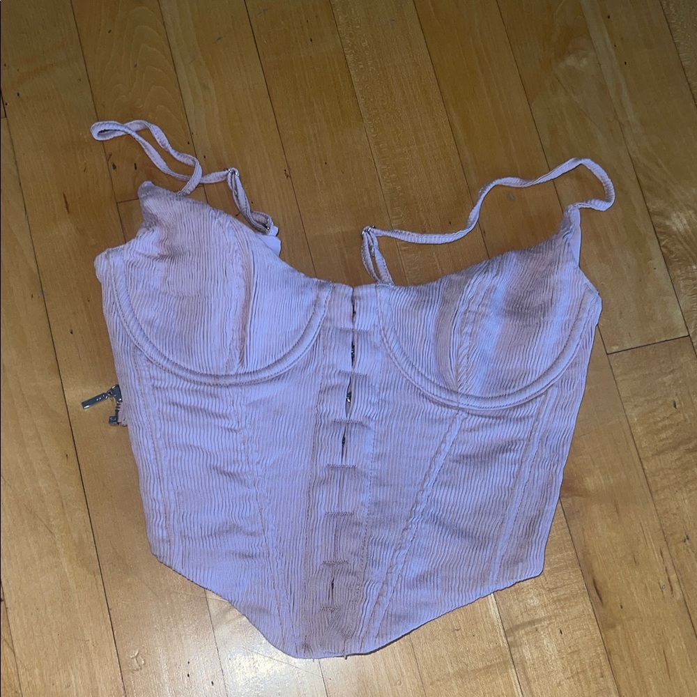 White Fox Pink Corset Top
